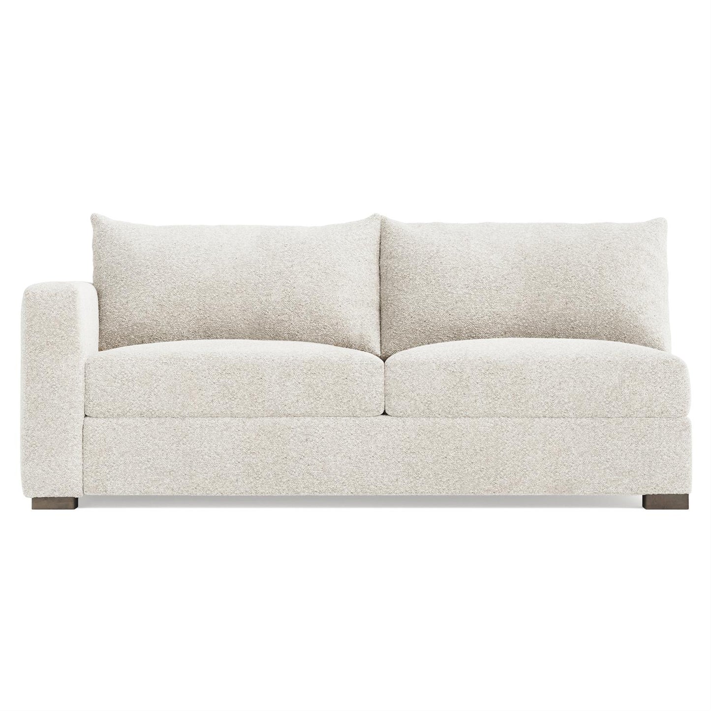 Bernhardt Helena Fabric Left Arm Loveseat Without Pillows Wood Foot — N5242Y