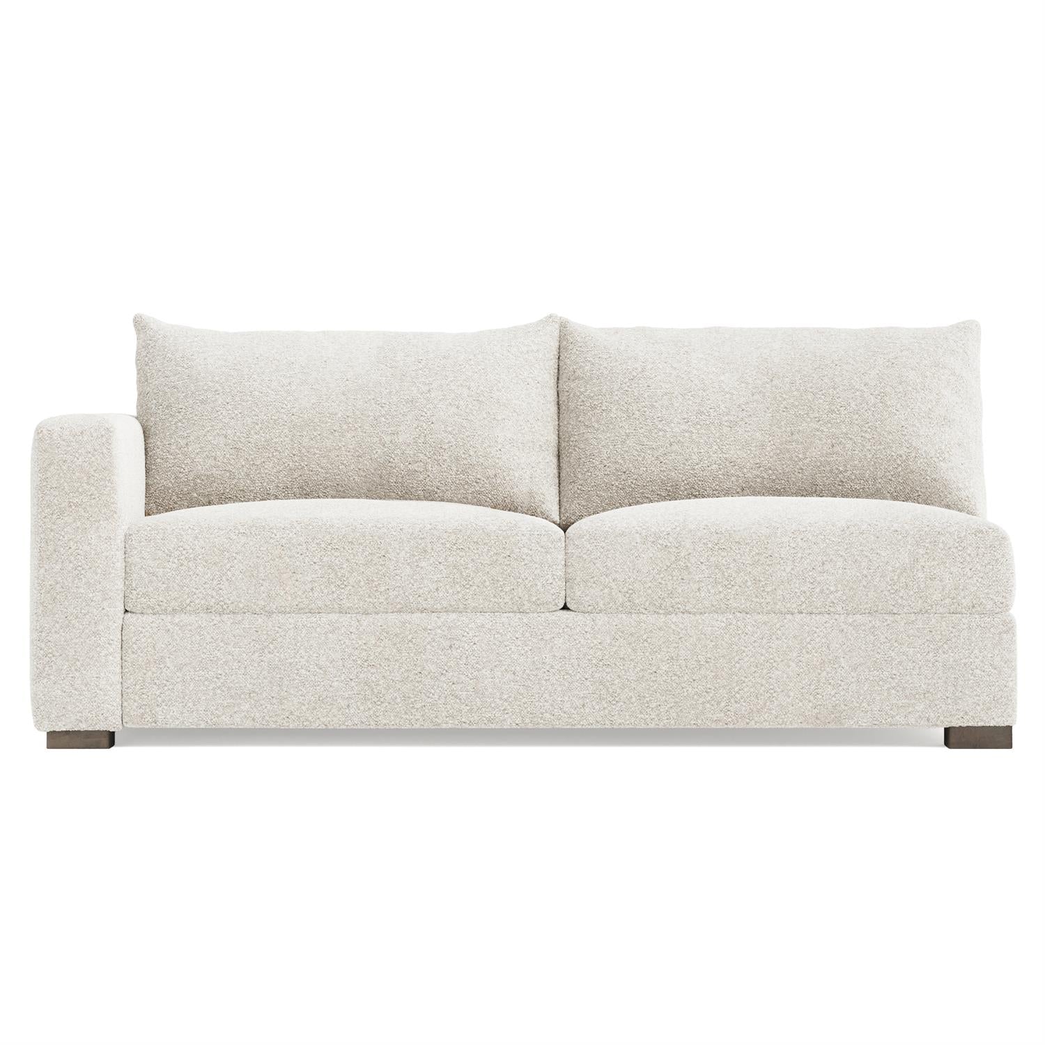 Bernhardt Helena Fabric Left Arm Loveseat Without Pillows Wood Foot — N5242Y