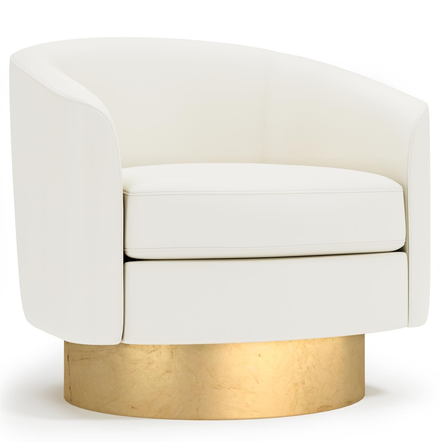 Bernhardt Camino Leather Swivel Chair Without Pillows — N573SLY