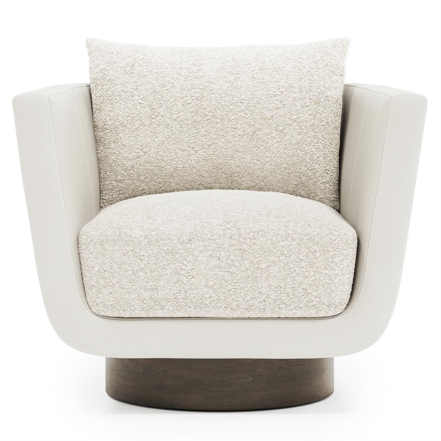 Bernhardt Gemma Leather-Fabric Swivel Chair — N653SLF