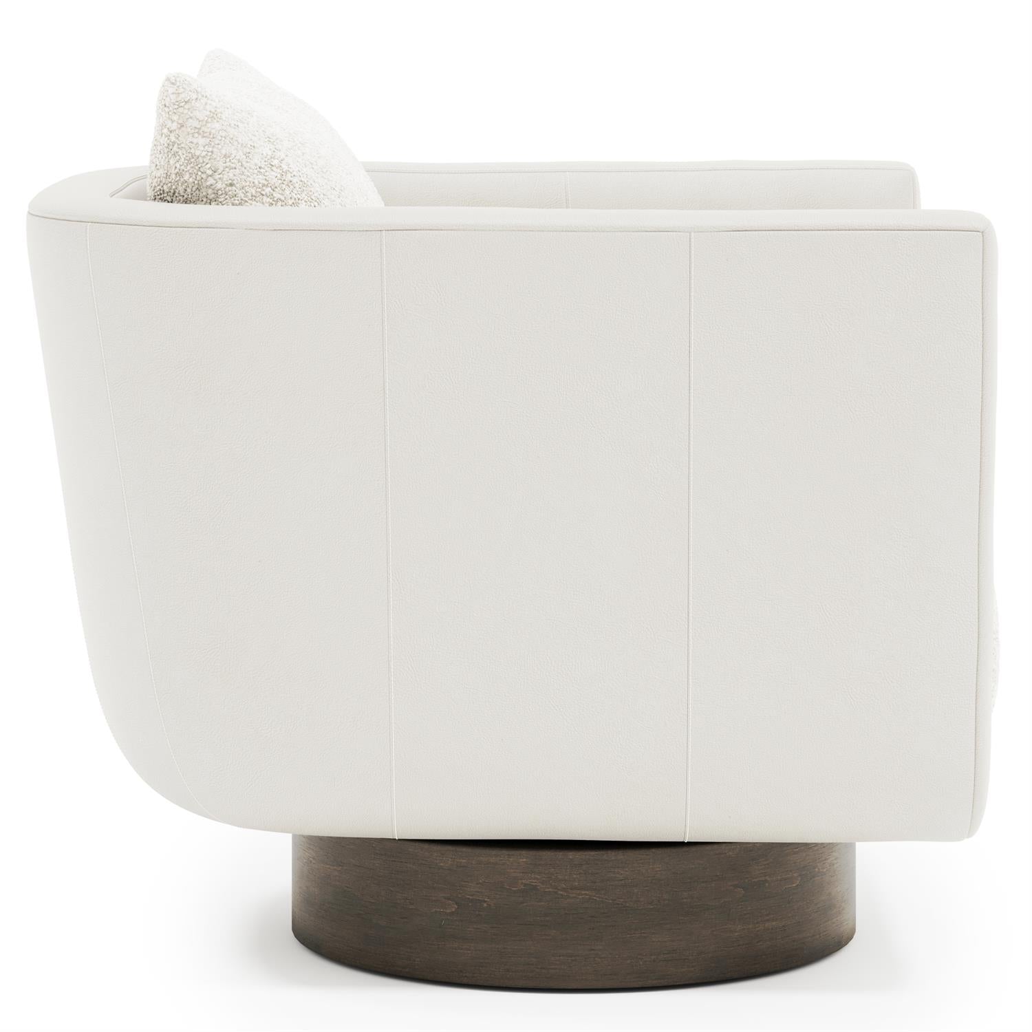 Bernhardt Gemma Leather-Fabric Swivel Chair — N653SLF