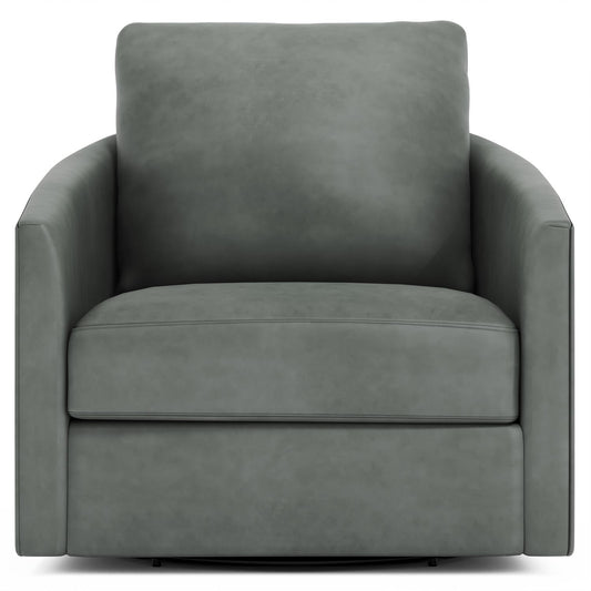 Bernhardt Astoria Leather Swivel Chair — N9022SL