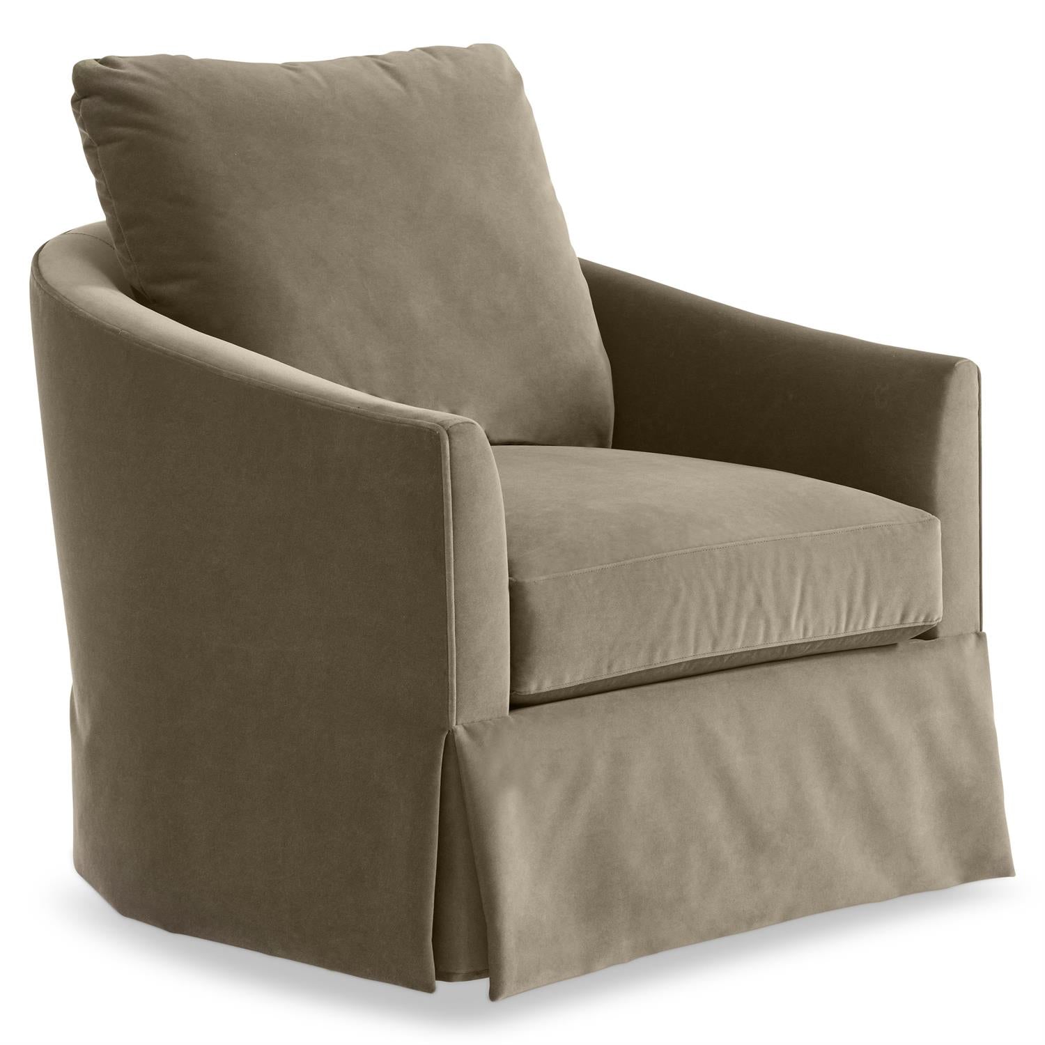Bernhardt Astoria Skirted Fabric Swivel Chair — N9024S