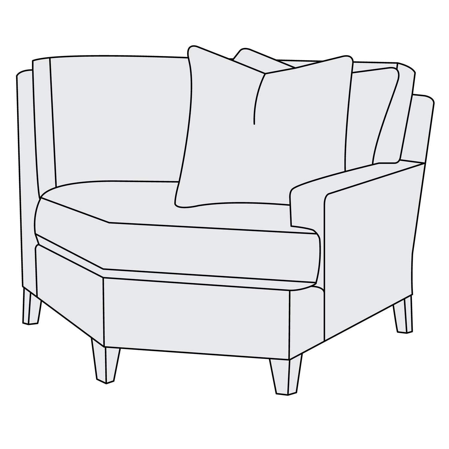 Bernhardt Mila Fabric Right Arm Cuddler — P6433