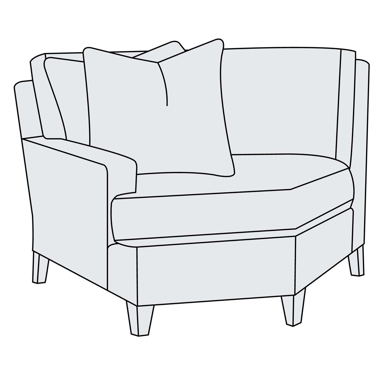 Bernhardt Mila Fabric Left Arm Cuddler — P6434