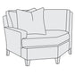 Bernhardt Mila Fabric Left Arm Cuddler — P6434