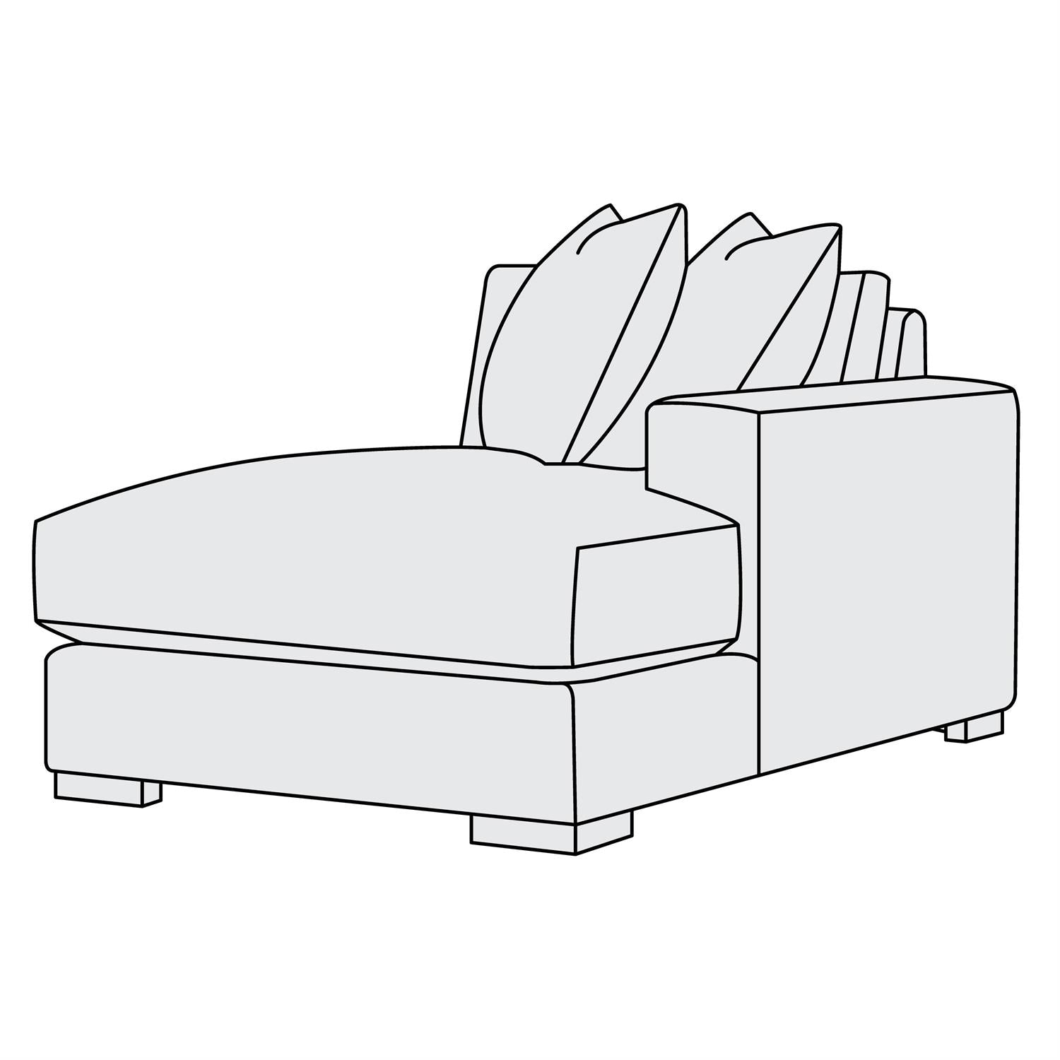 Bernhardt Drew Fabric Right Arm Chaise — P7537