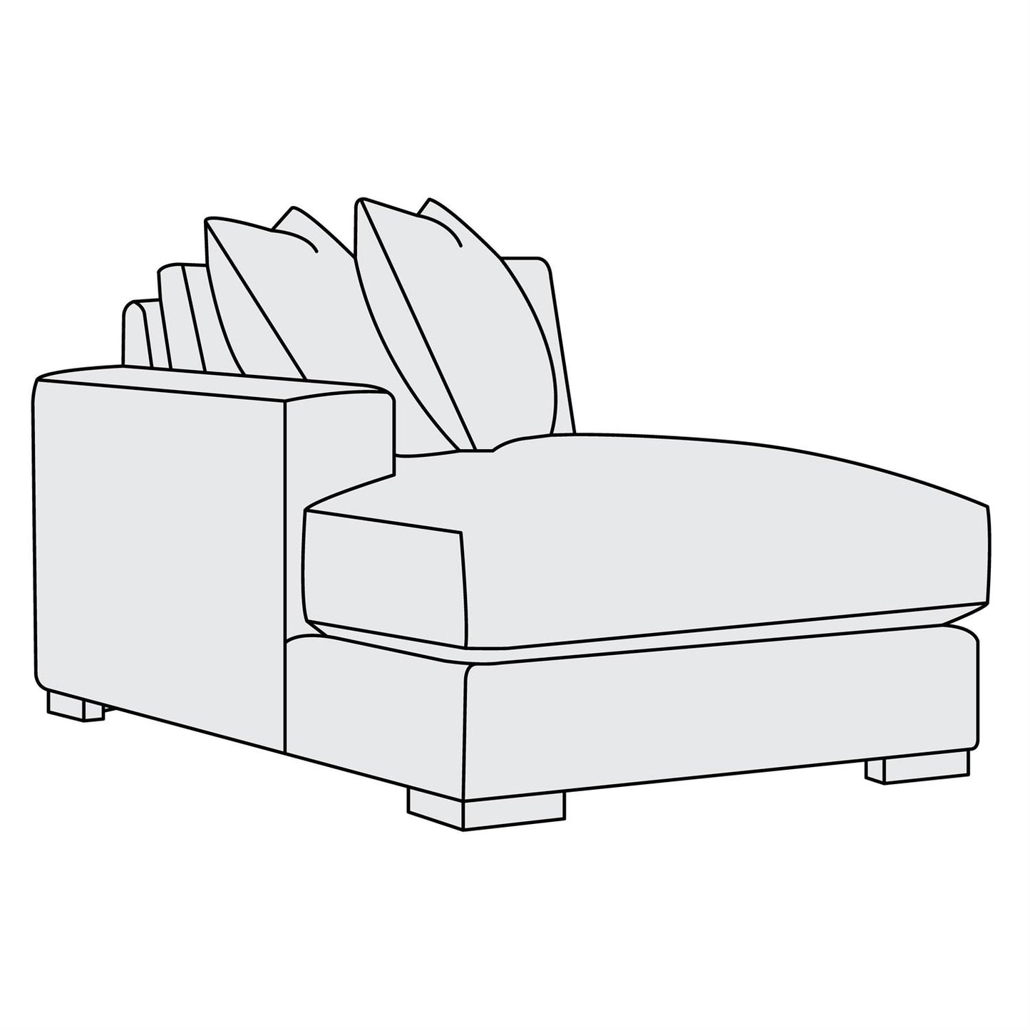 Bernhardt Drew Fabric Left Arm Chaise — P7538
