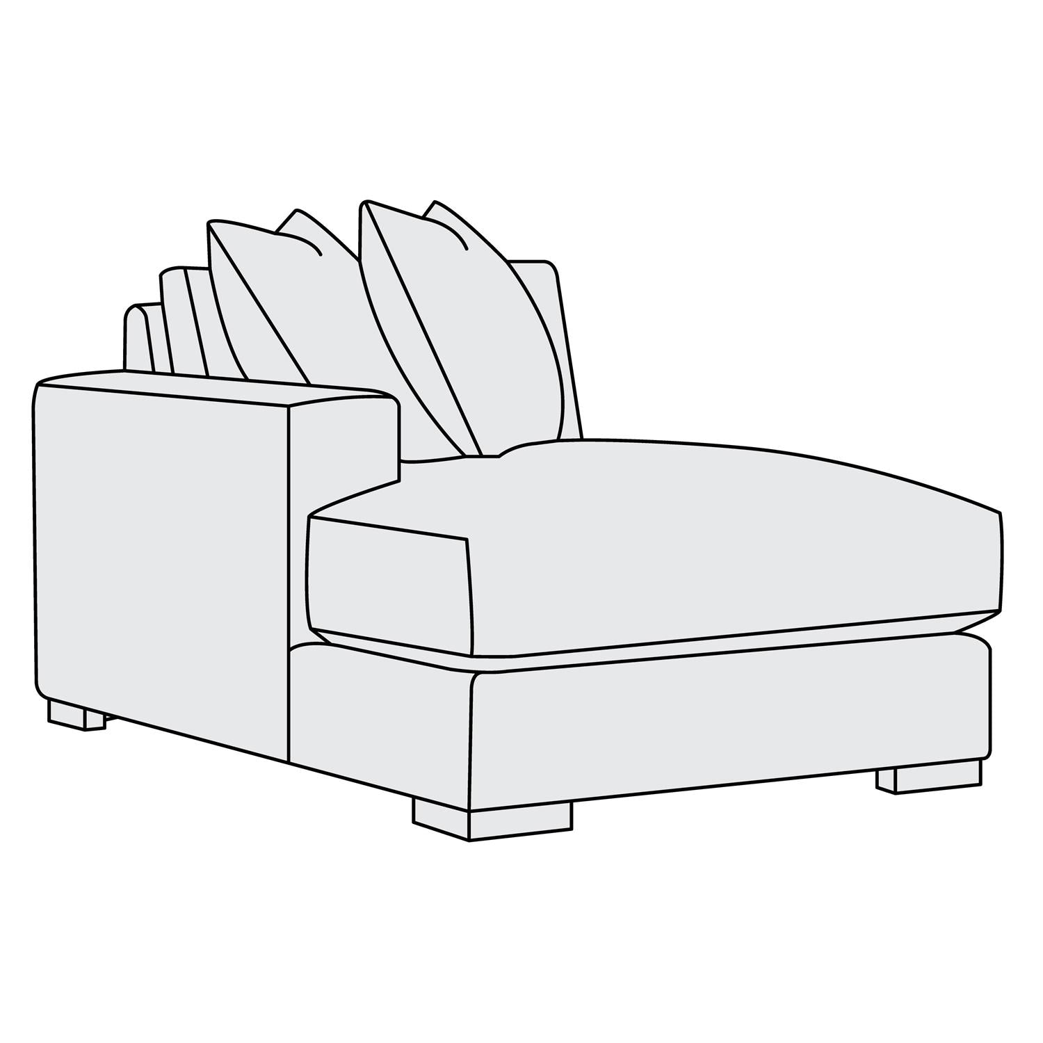 Bernhardt Drew Fabric Left Arm Chaise — P7538