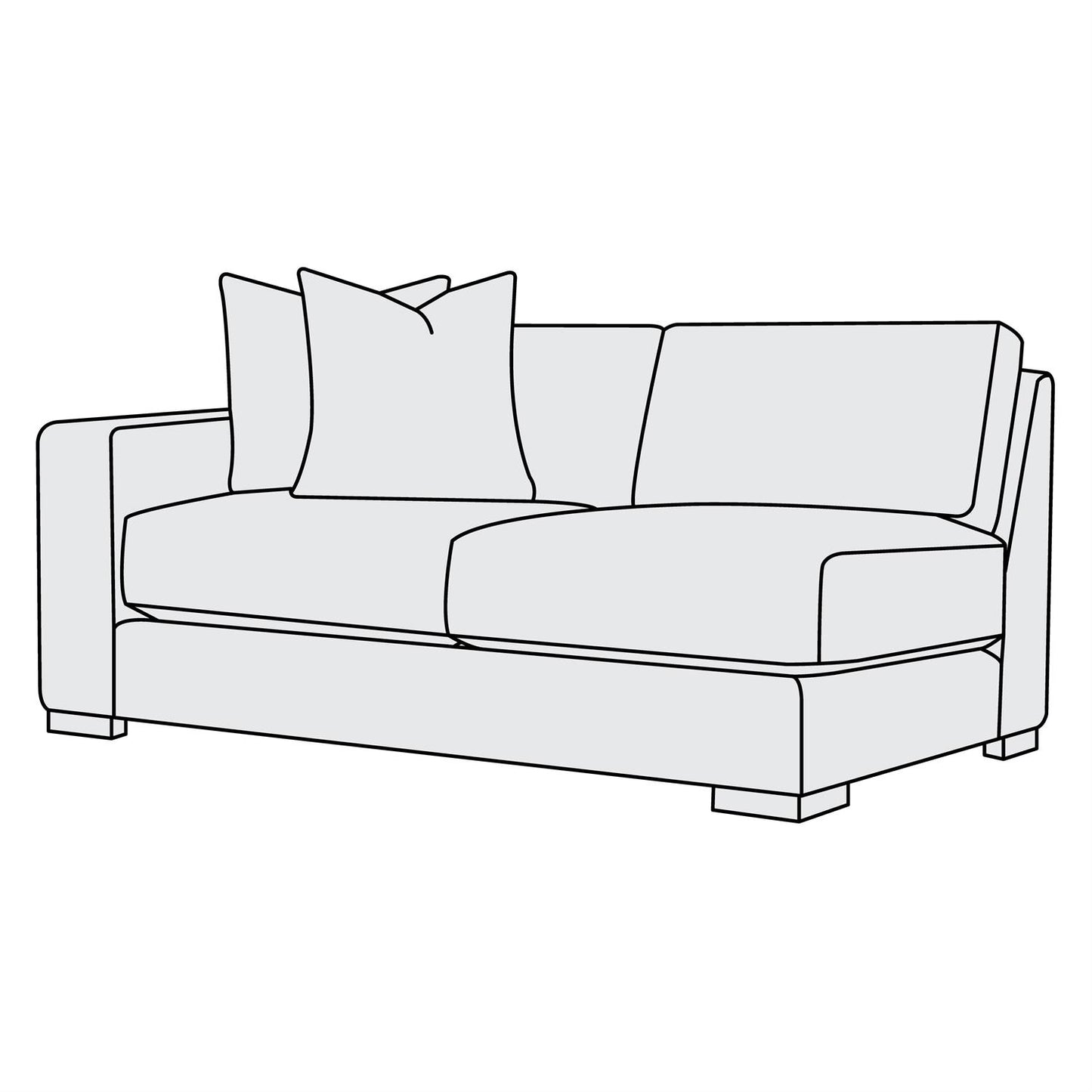 Bernhardt Drew Fabric Left Arm Loveseat — P7542