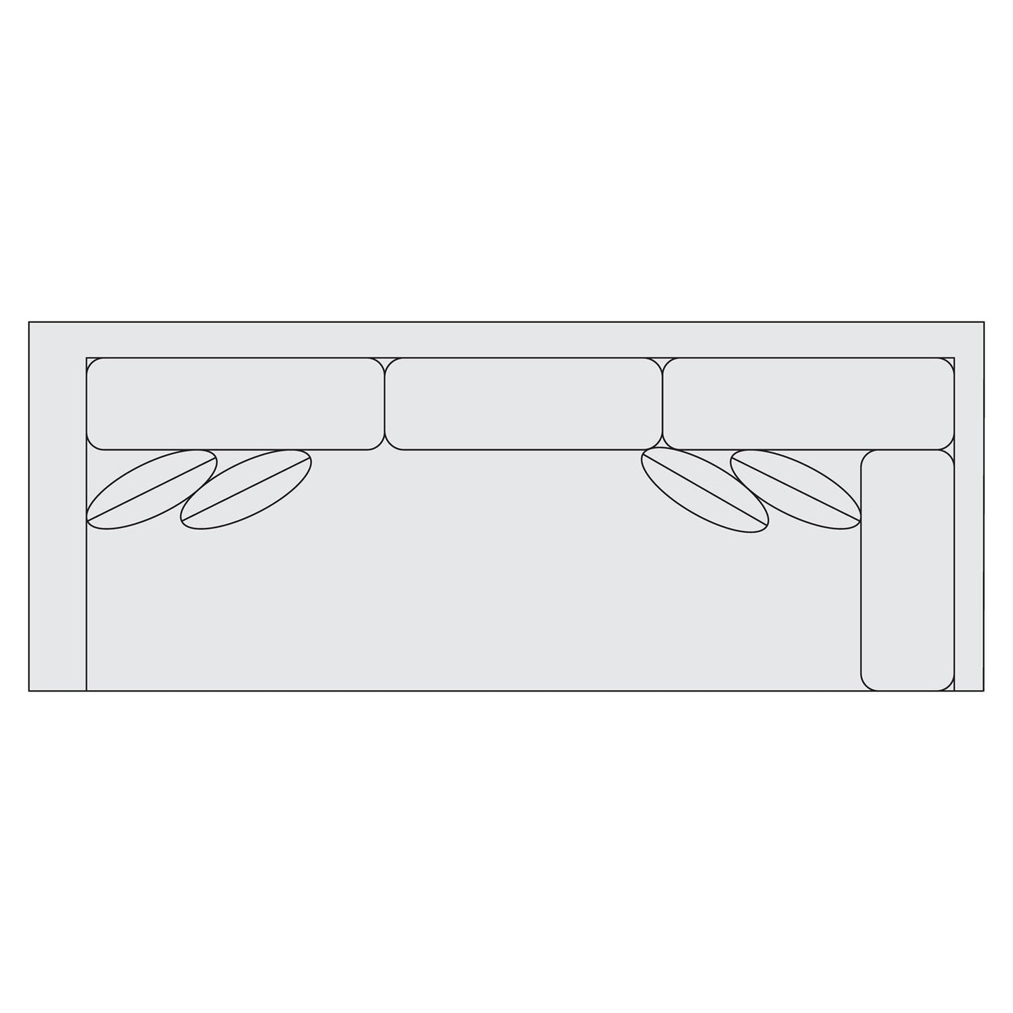 Bernhardt Fabric Right Arm Return Sofa — S83