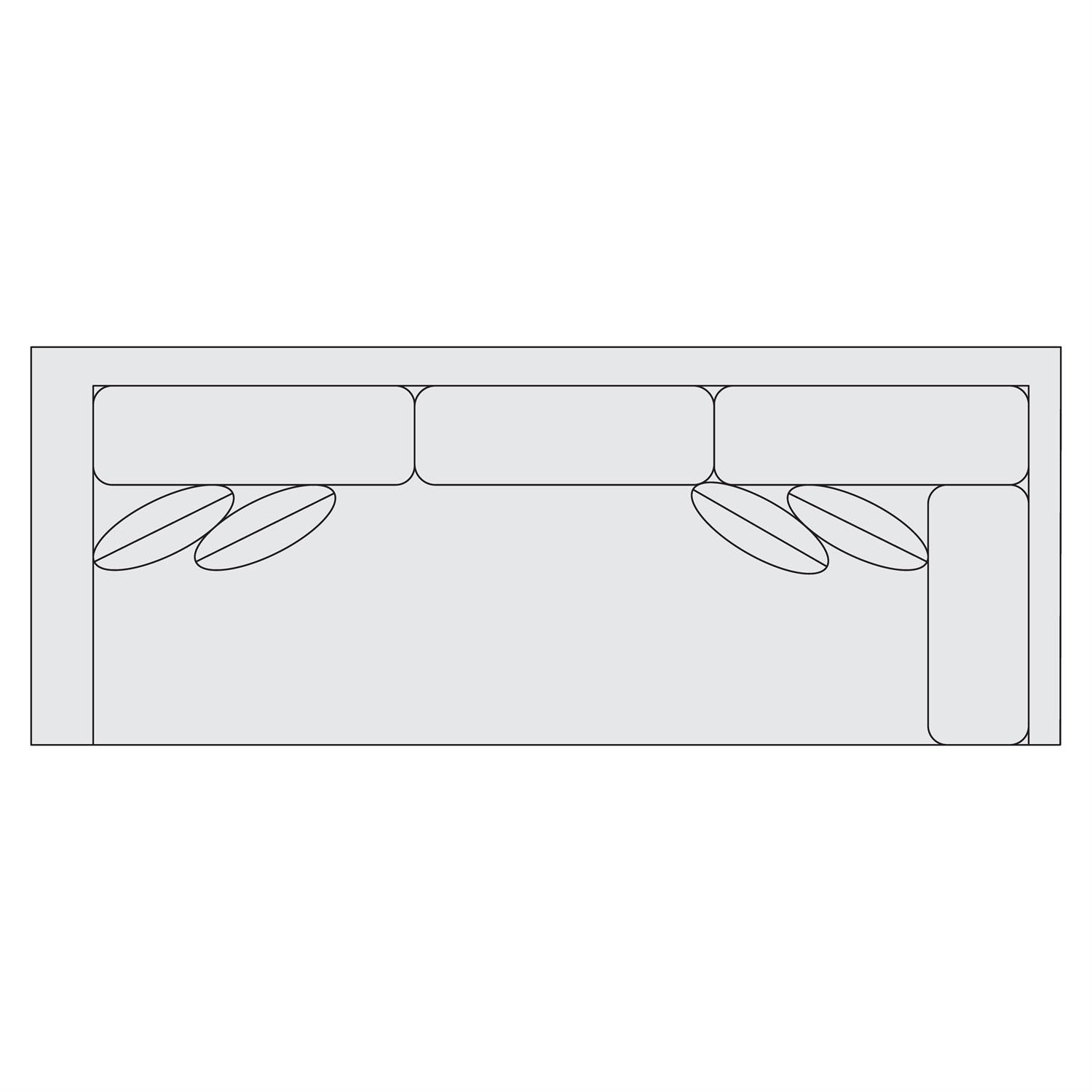 Bernhardt Fabric Right Arm Return Sofa — S83