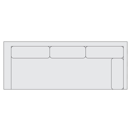 Bernhardt Fabric Right Arm Return Sofa — Y83
