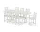 POLYWOOD Chippendale 9-Piece Counter Set with Trestle Legs — White