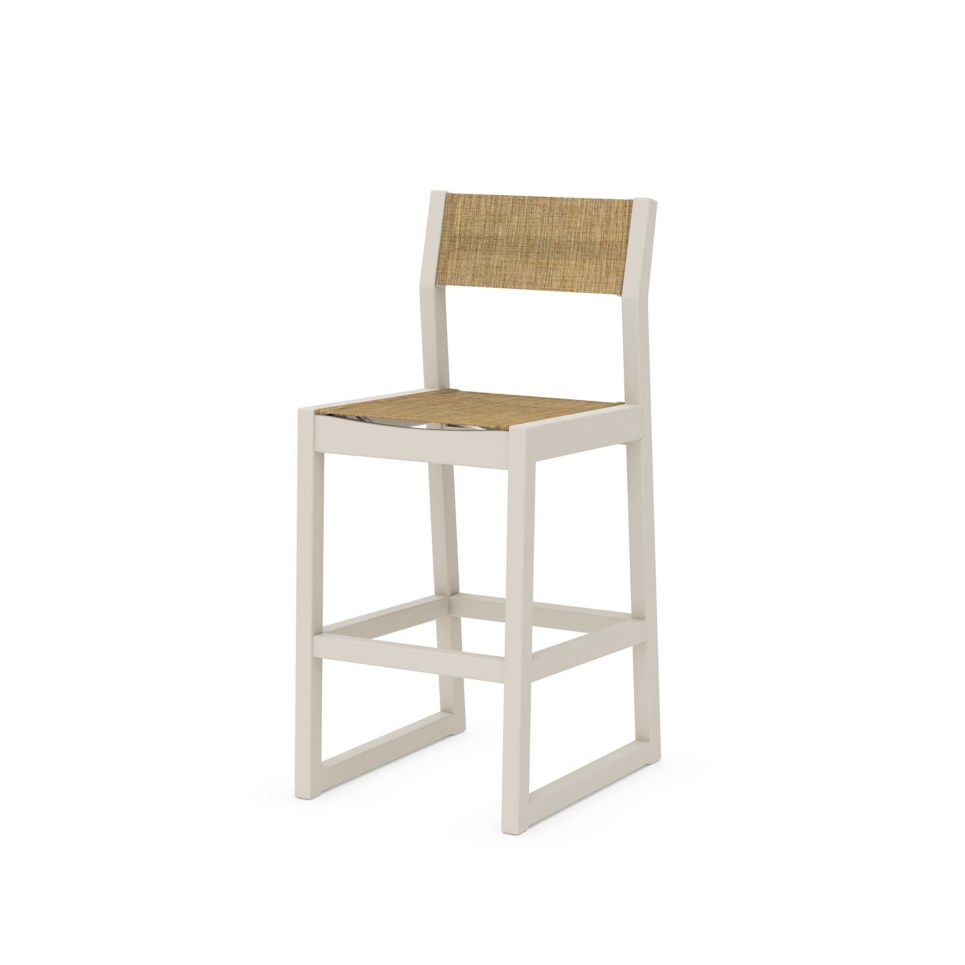 POLYWOOD EDGE Sling Bar Side Chair — Sand / Burlap Sling