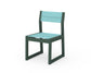 POLYWOOD EDGE Sling Dining Side Chair — Green / Dupioni Aquamarine Sling