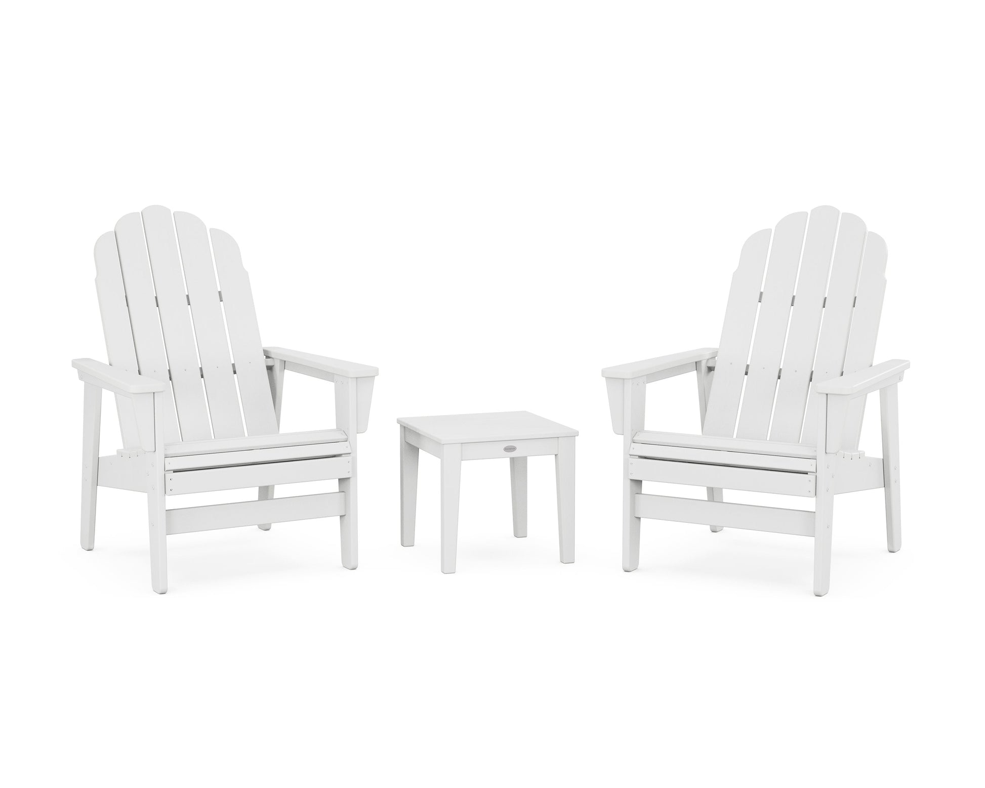 POLYWOOD 3-Piece Vineyard Grand Upright Adirondack Set — White