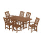 POLYWOOD Chinoiserie 7-Piece Farmhouse Dining Set — Teak