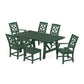 POLYWOOD Chinoiserie 7-Piece Rustic Farmhouse Dining Set — Green