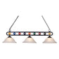 BILLIARD MOTIF 51'' WIDE 3-LIGHT LINEAR CHANDELIER - FREE SHIPPING !!!