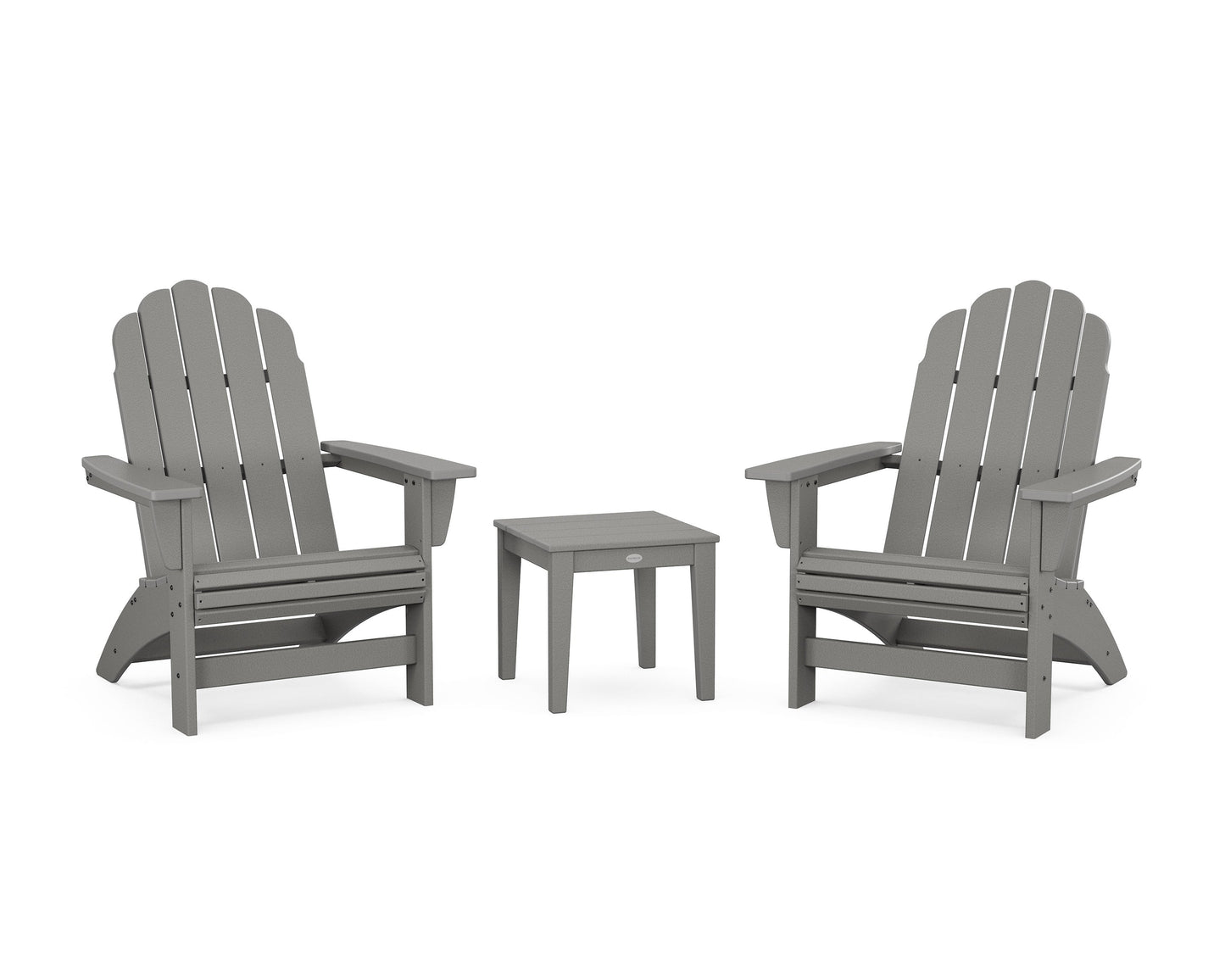 POLYWOOD 3-Piece Vineyard Grand Adirondack Set — Slate Grey