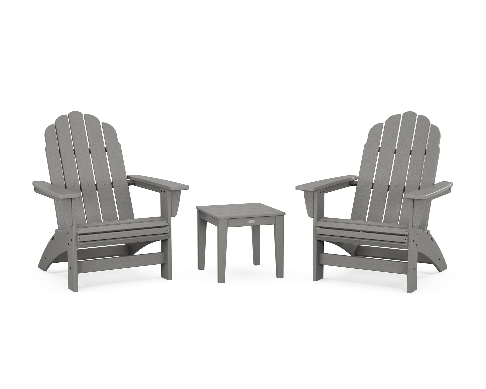 POLYWOOD 3-Piece Vineyard Grand Adirondack Set — Slate Grey