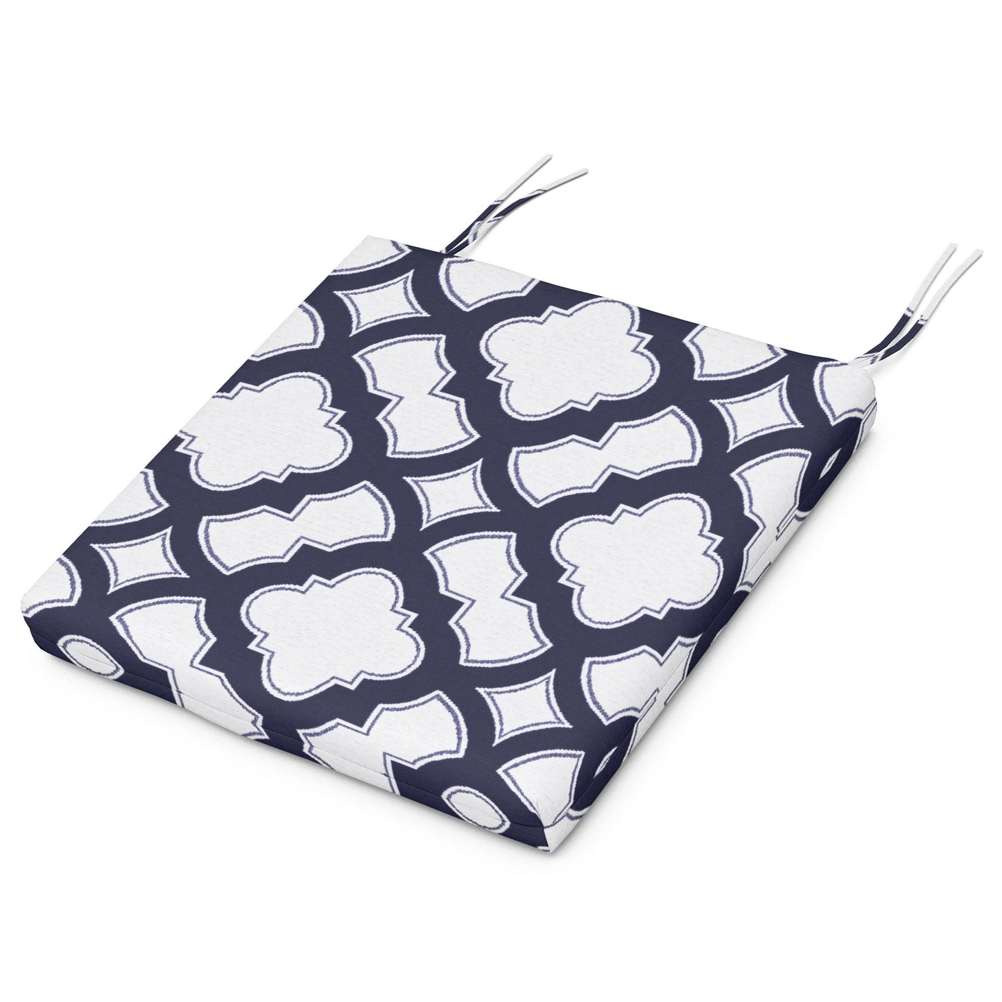 POLYWOOD Acadia Dining Side Seat Pad — Trellis Navy
