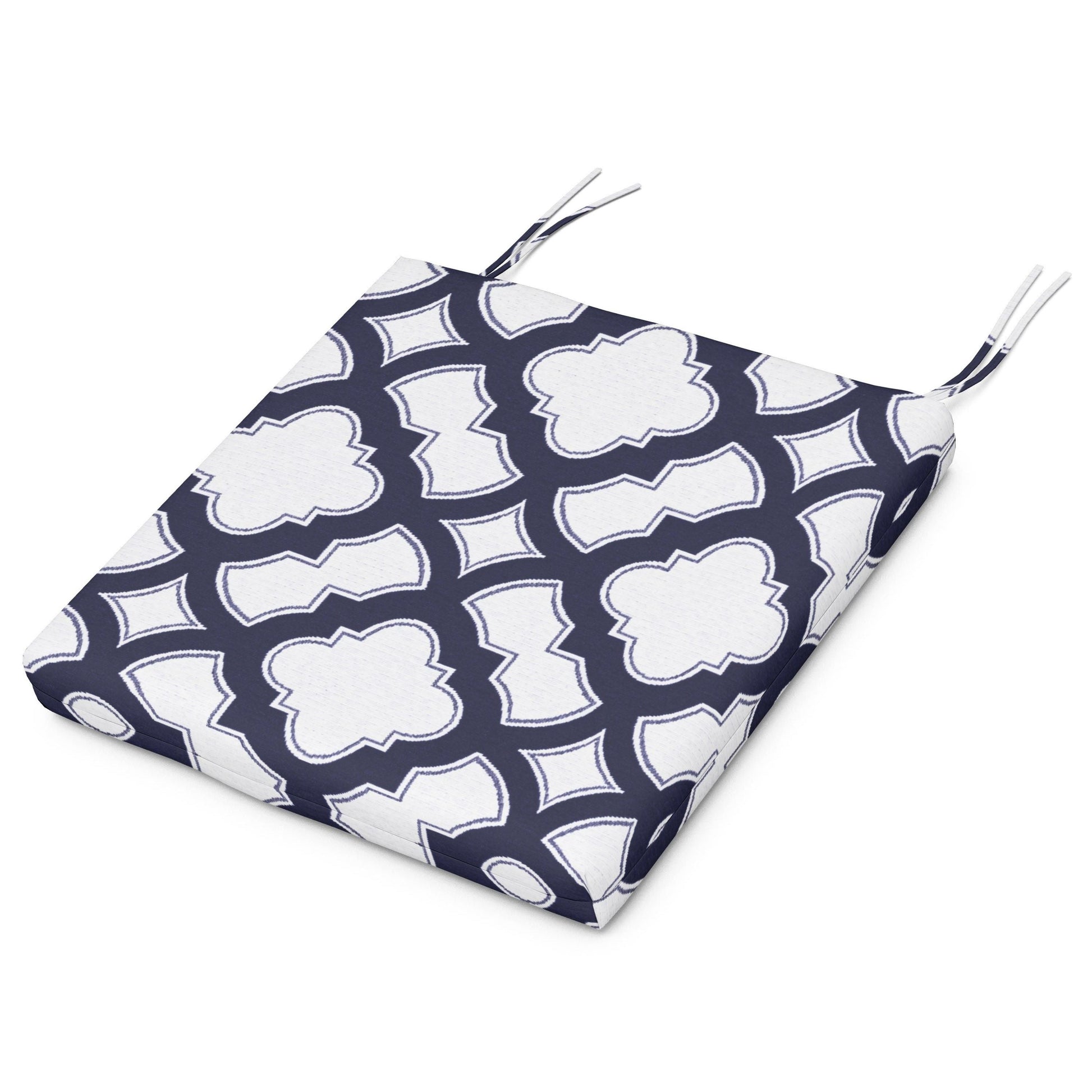 POLYWOOD Acadia Dining Side Seat Pad — Trellis Navy