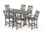 POLYWOOD Braxton 7-Piece Farmhouse Trestle Bar Set — Driftwood