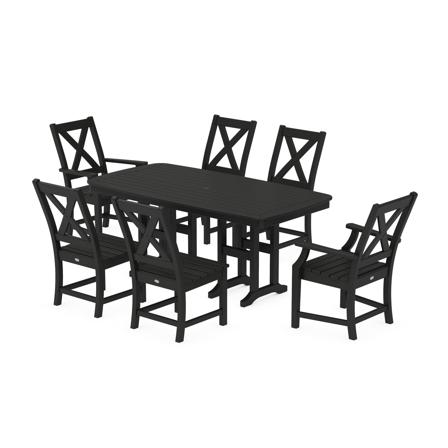 POLYWOOD Braxton 7-Piece Dining Set — Black