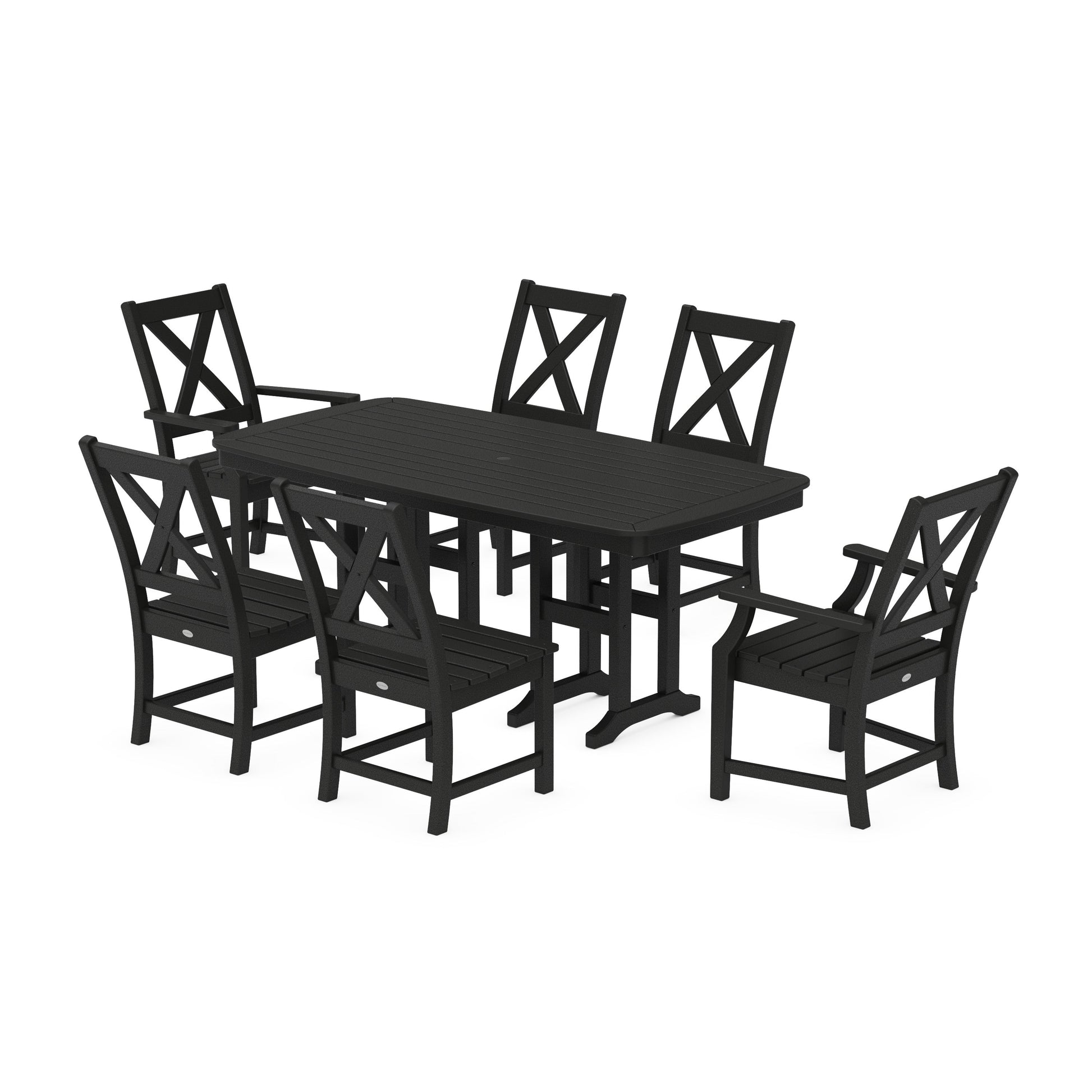 POLYWOOD Braxton 7-Piece Dining Set — Black