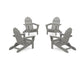 POLYWOOD 4-Piece Classic Folding Adirondack Conversation Set — Slate Grey