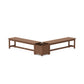 POLYWOOD 60" Vineyard L- Shaped Planter Bench Set — Teak