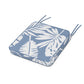 POLYWOOD Chinoiserie Side Chair Seat Cushion — Leaf Sky Blue