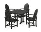 POLYWOOD Classic Adirondack 5-Piece Farmhouse Dining Set With Trestle Legs — Black