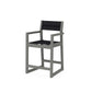 POLYWOOD EDGE Sling Counter Arm Chair — Slate Grey / Black Sling
