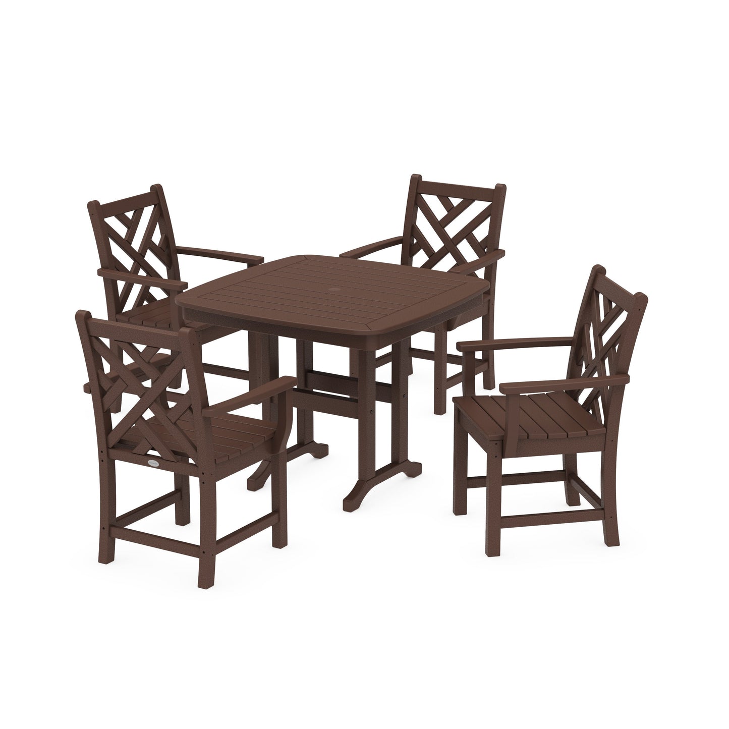 POLYWOOD Chippendale 5-Piece Dining Set — Mahogany