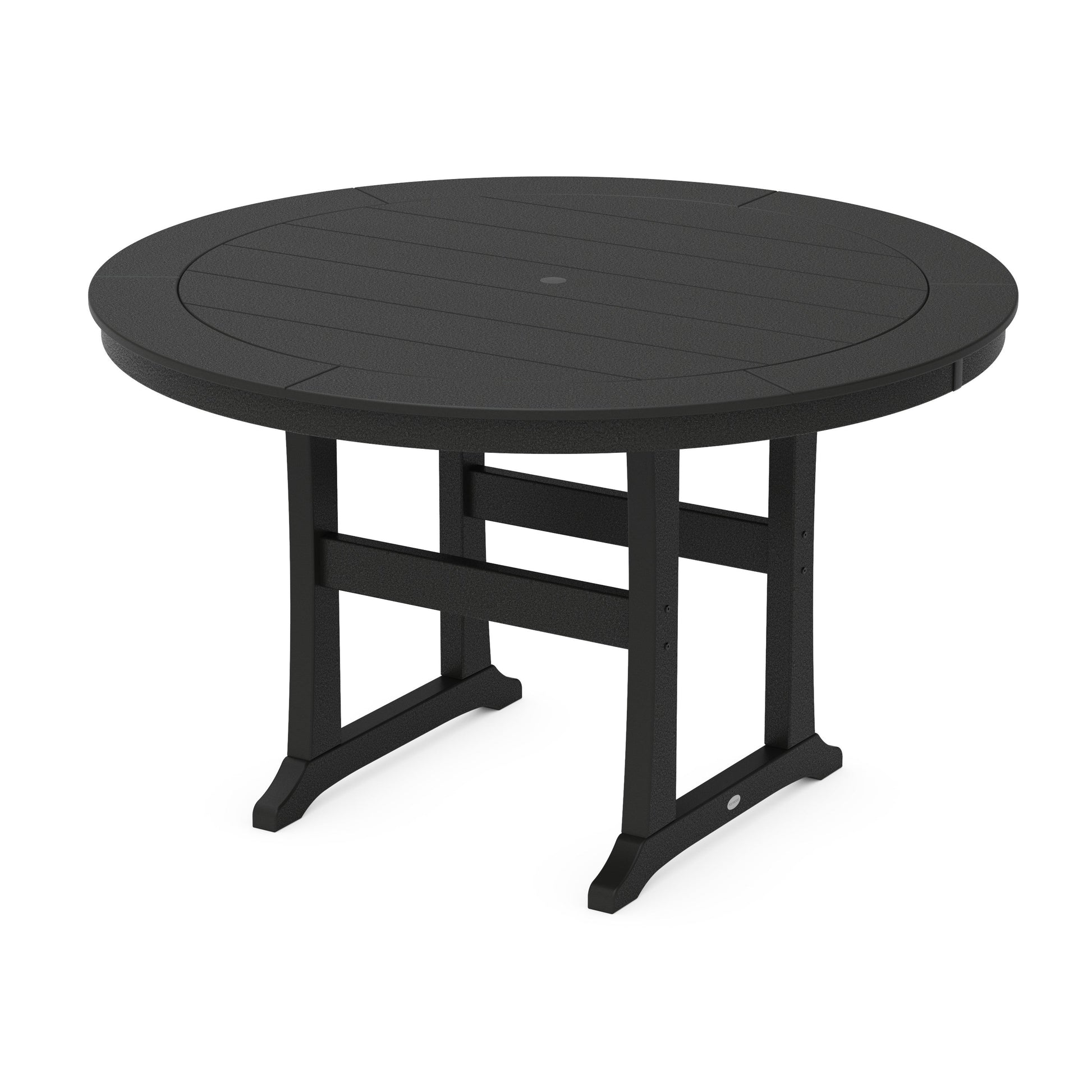 POLYWOOD Nautical Trestle 60" Round Counter Table — Black