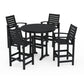 POLYWOOD 5 Piece Signature Bar Dining Set — Black