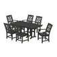 POLYWOOD Chinoiserie Arm Chair 7-Piece Farmhouse Dining Set — Black