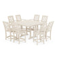 POLYWOOD Chinoiserie 9-Piece Square Counter Set with Trestle Legs — Sand
