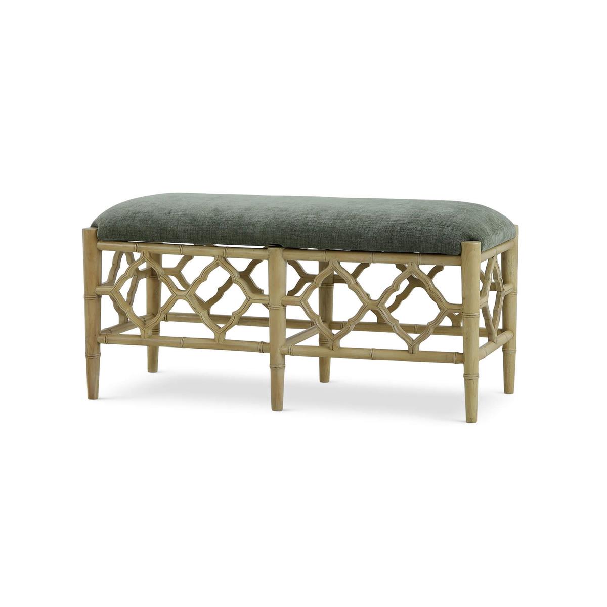 Bramble Chinois Bench with Upholstered Seat - supplier example in FRW SF244