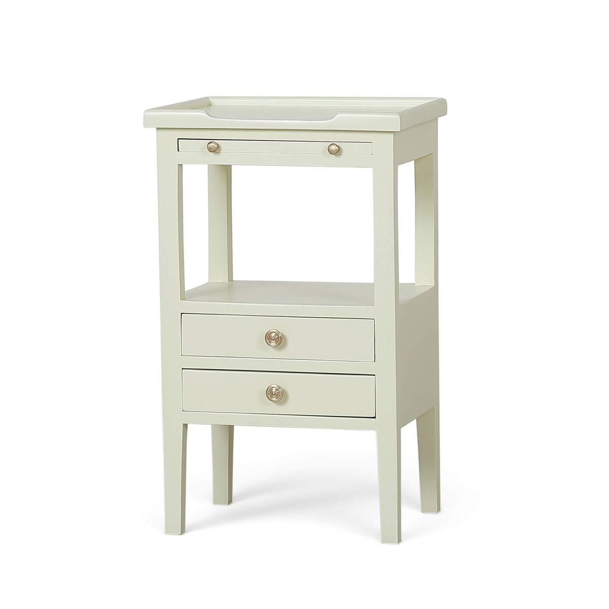 Bramble Eton 2 Drawer Side Table with Pull Out Shelf with Knob A - supplier example in BTY NDT