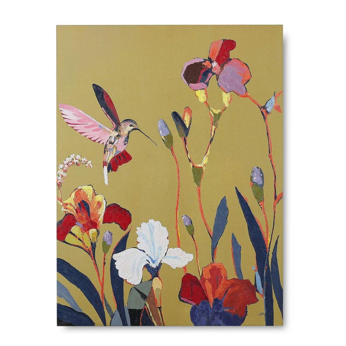 Bramble Hummingbird Garden on Canvas 63 x 47 witho Frame - supplier example in C1103