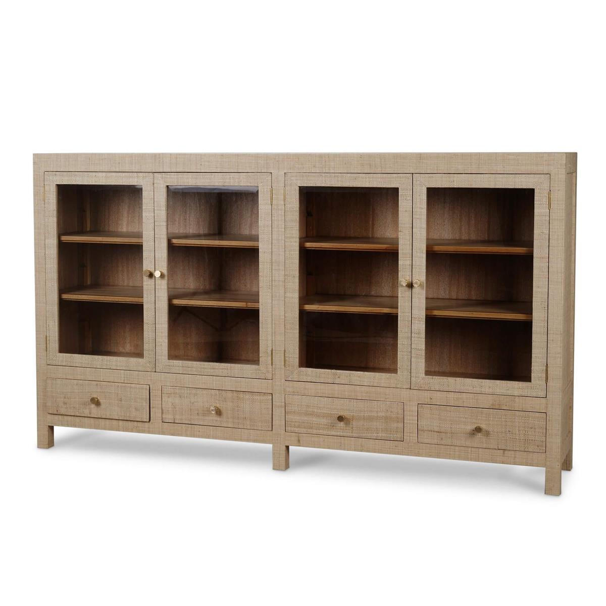 Bramble Kagu 4 Door Low Cabinet with Raffia - supplier example in RFRW FRW