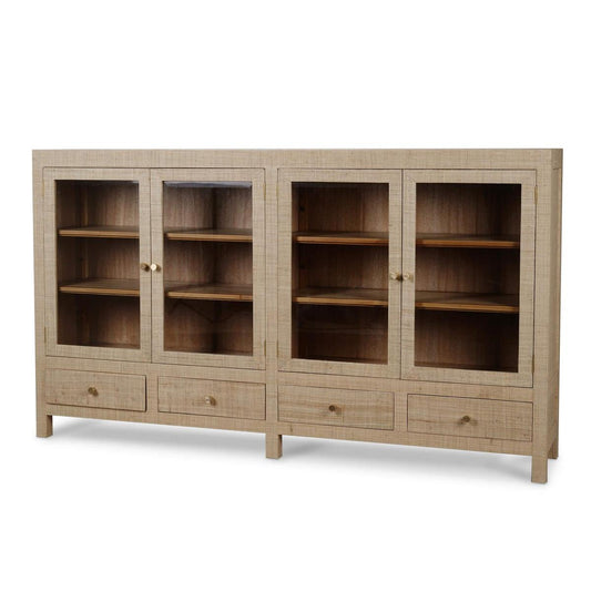 Bramble Kagu 4 Door Low Cabinet with Raffia - supplier example in RFRW FRW