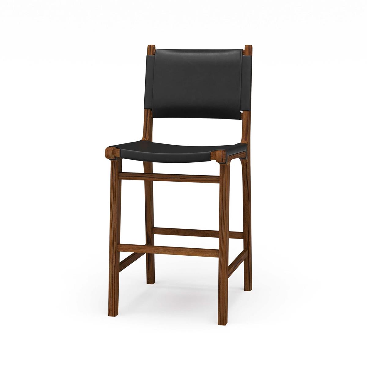 Bramble Logan Counter Stool with Leather - Teak - supplier example in TRN FBBL