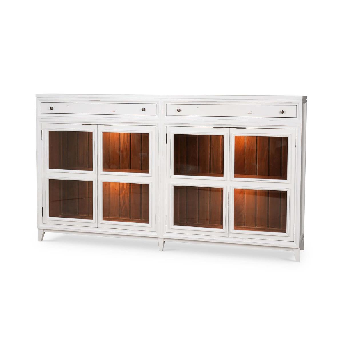 Bramble Paris Sideboard with 2 Drawers Glass Shelves with 2 LED - supplier example in WHD STW