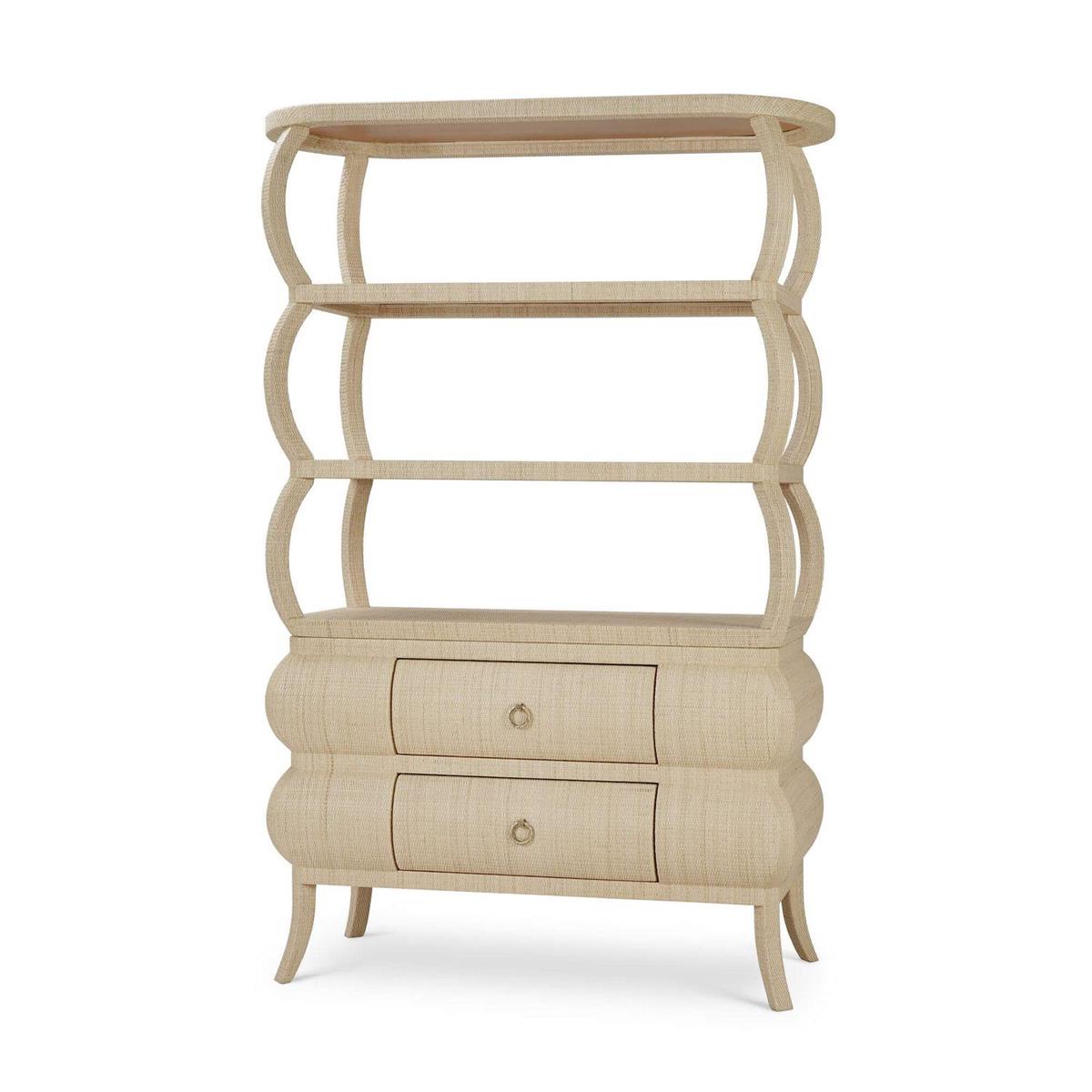 Bramble Savannah Open Bookcase with Rattan - supplier example in RNAT