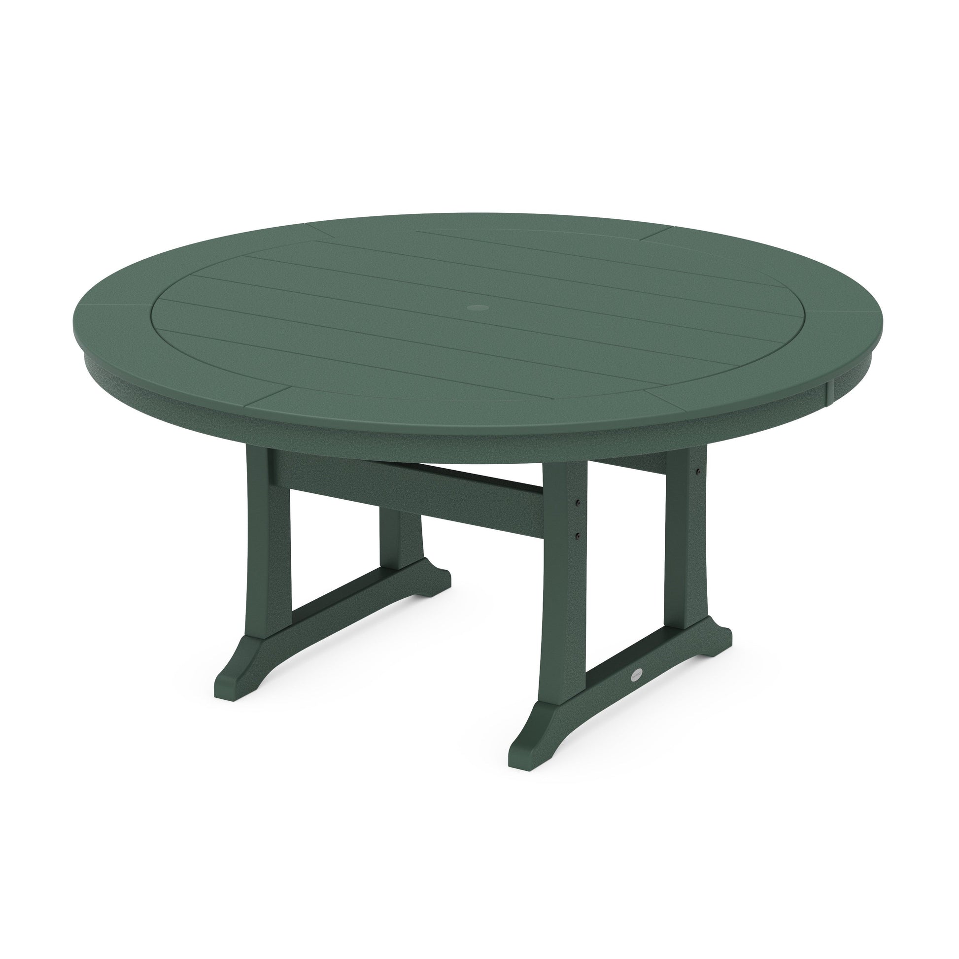POLYWOOD Nautical Trestle 60" Round Dining Table — Green